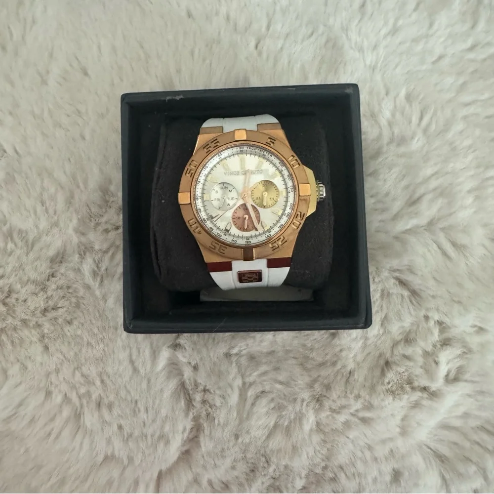 Vince Camuto White & Rose‎ Gold Watch